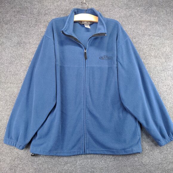 Team RealTree Mens Full Zip Fleece Jacket Blue Large Outdoors Hunting Logo - Picture 2 of 13